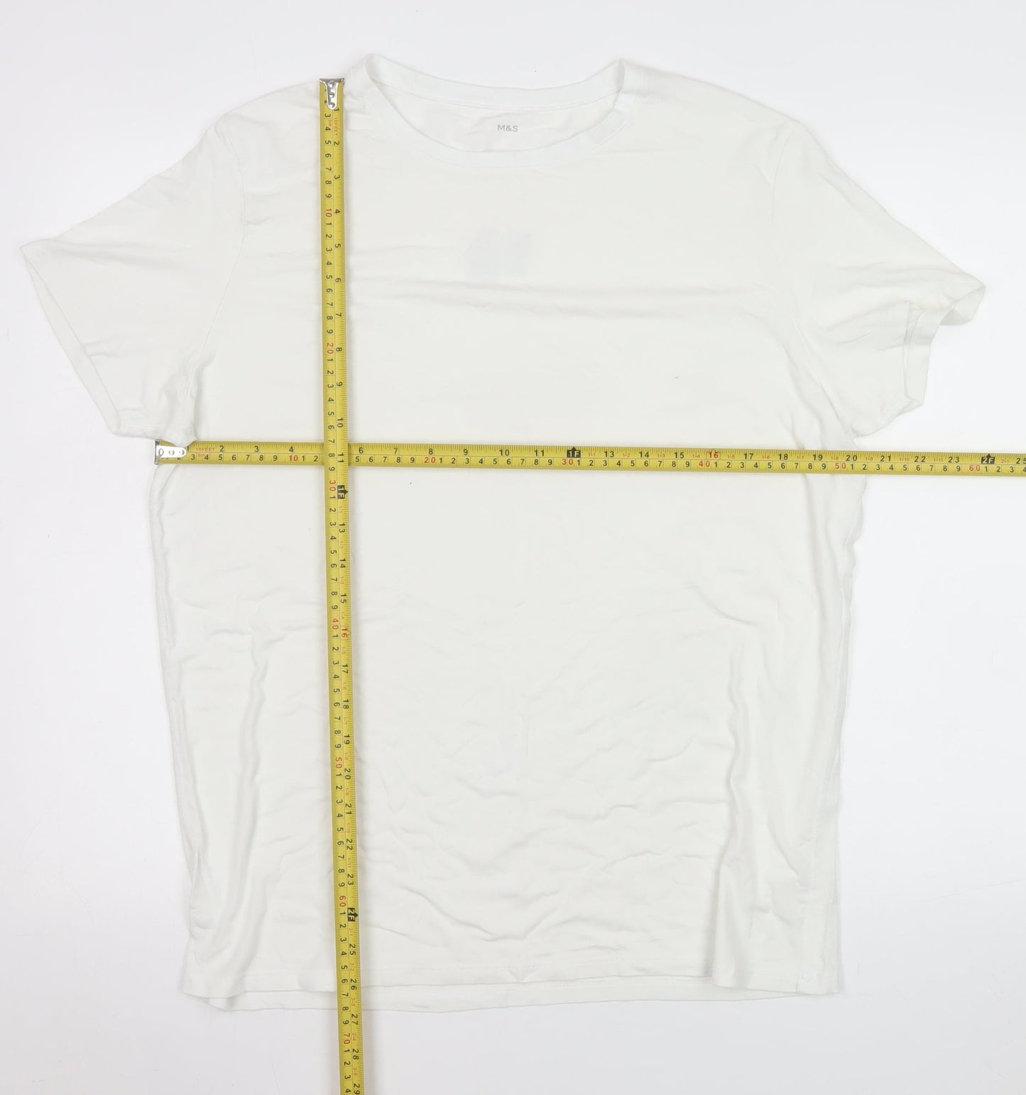 Mens UK Size XL Marks and Spencer Ivory  T-Shirt