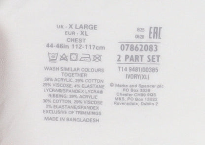 Mens UK Size XL Marks and Spencer Ivory  T-Shirt