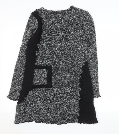 Roman Women’s Black Knit Ruffle Sweater Dress Size 10