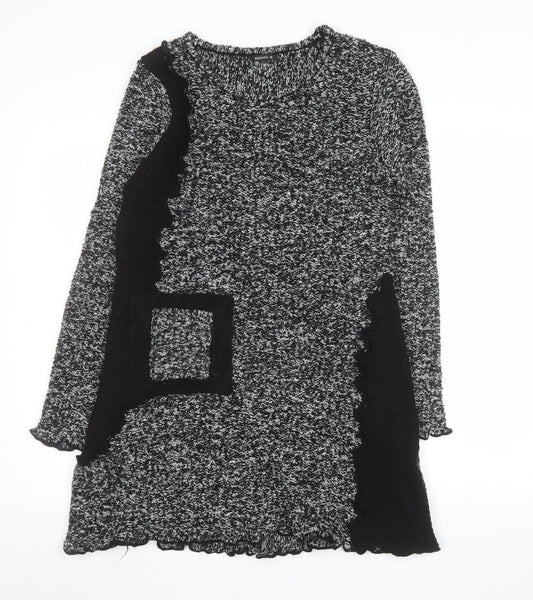 Roman Women’s Black Knit Ruffle Sweater Dress Size 10