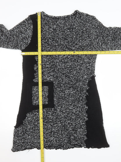 Roman Women’s Black Knit Ruffle Sweater Dress Size 10