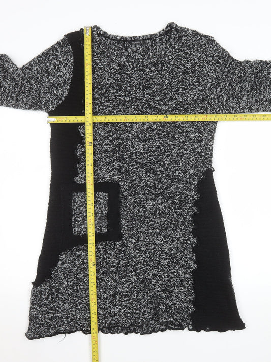 Roman Women’s Black Knit Ruffle Sweater Dress Size 10