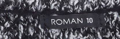 Roman Women’s Black Knit Ruffle Sweater Dress Size 10