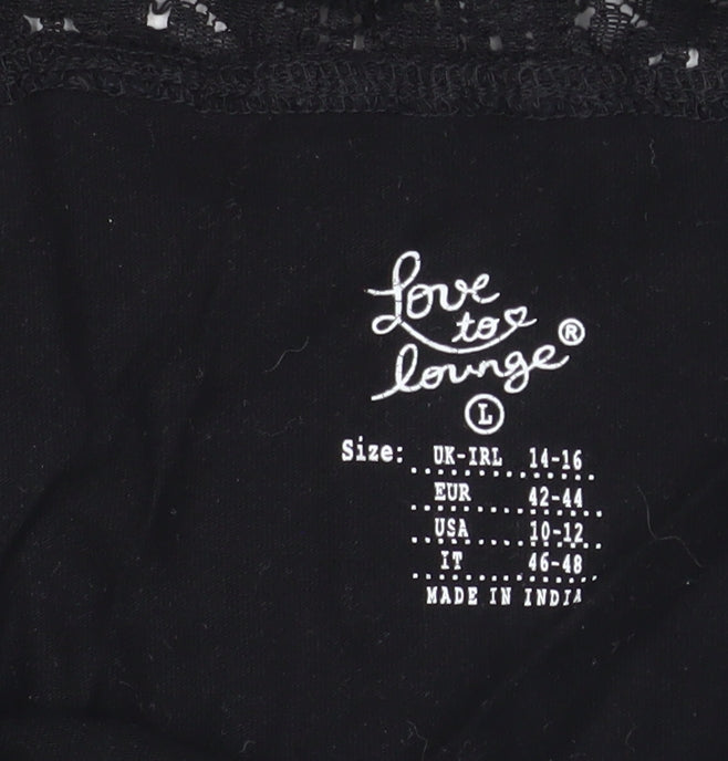 Womens UK Size L Love to Lounge Black Camisole Tank