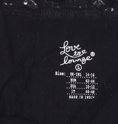 Womens UK Size L Love to Lounge Black Camisole Tank