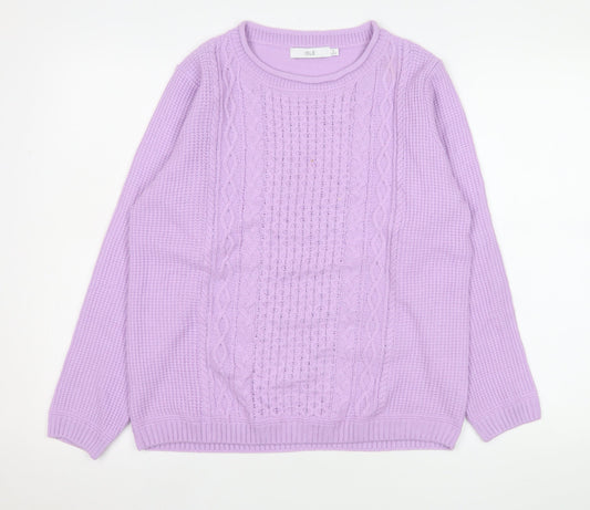 Womens UK Size S Isle Purple Pullover Jumper