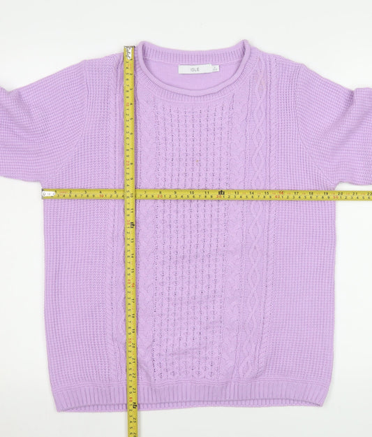 Womens UK Size S Isle Purple Pullover Jumper