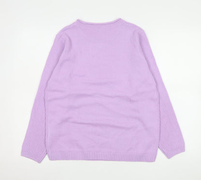 Womens UK Size S Isle Purple Pullover Jumper
