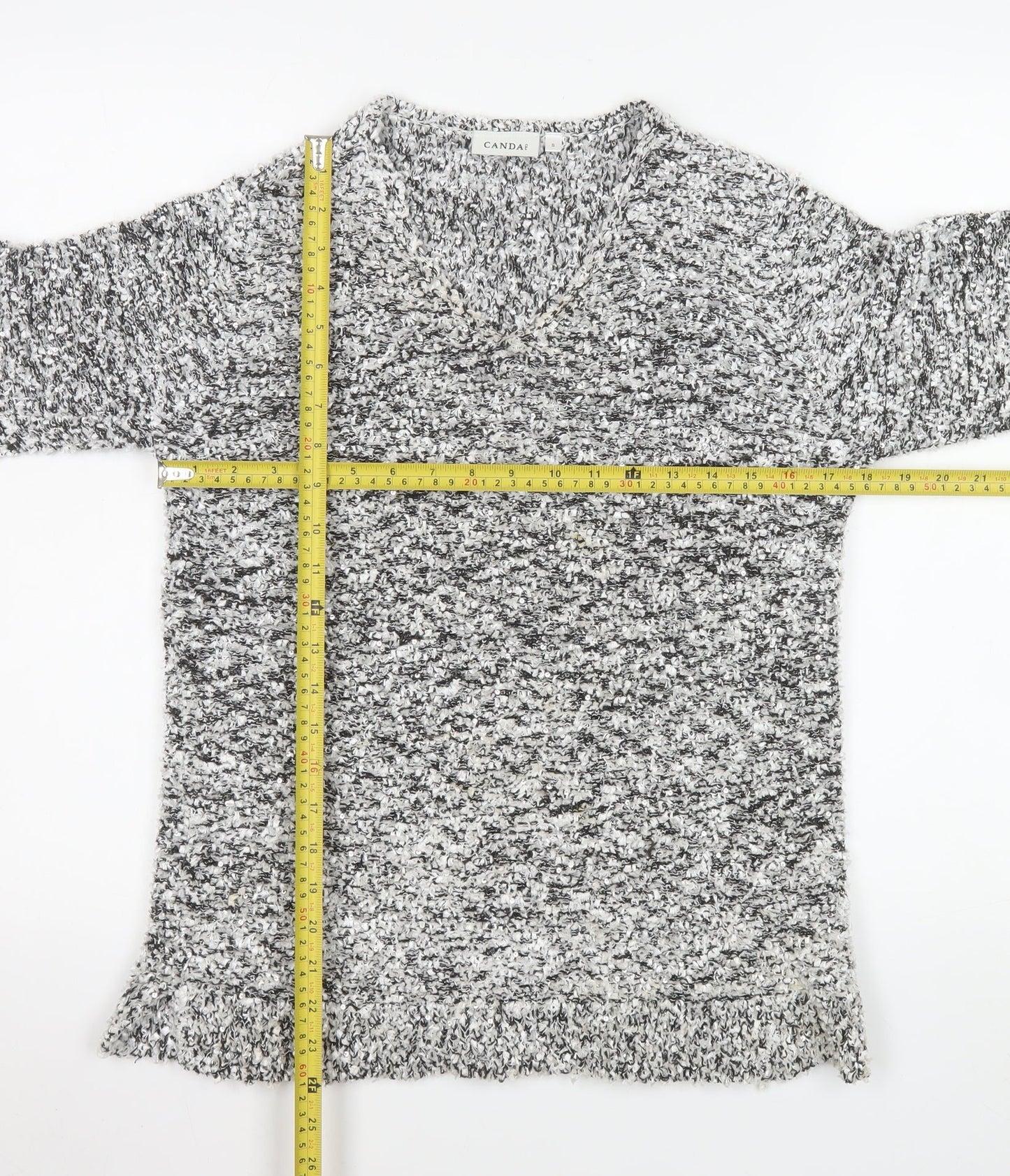 Womens UK Size S Canda Grey Pullover Jumper