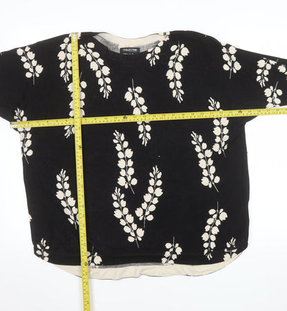Marks and Spencer Women Black Floral Long Sleeve Tunic Top Size 16