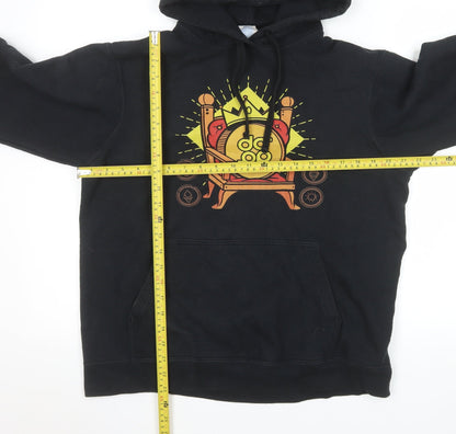 Mens UK Size M Port & Company Black Pullover Hoodie
