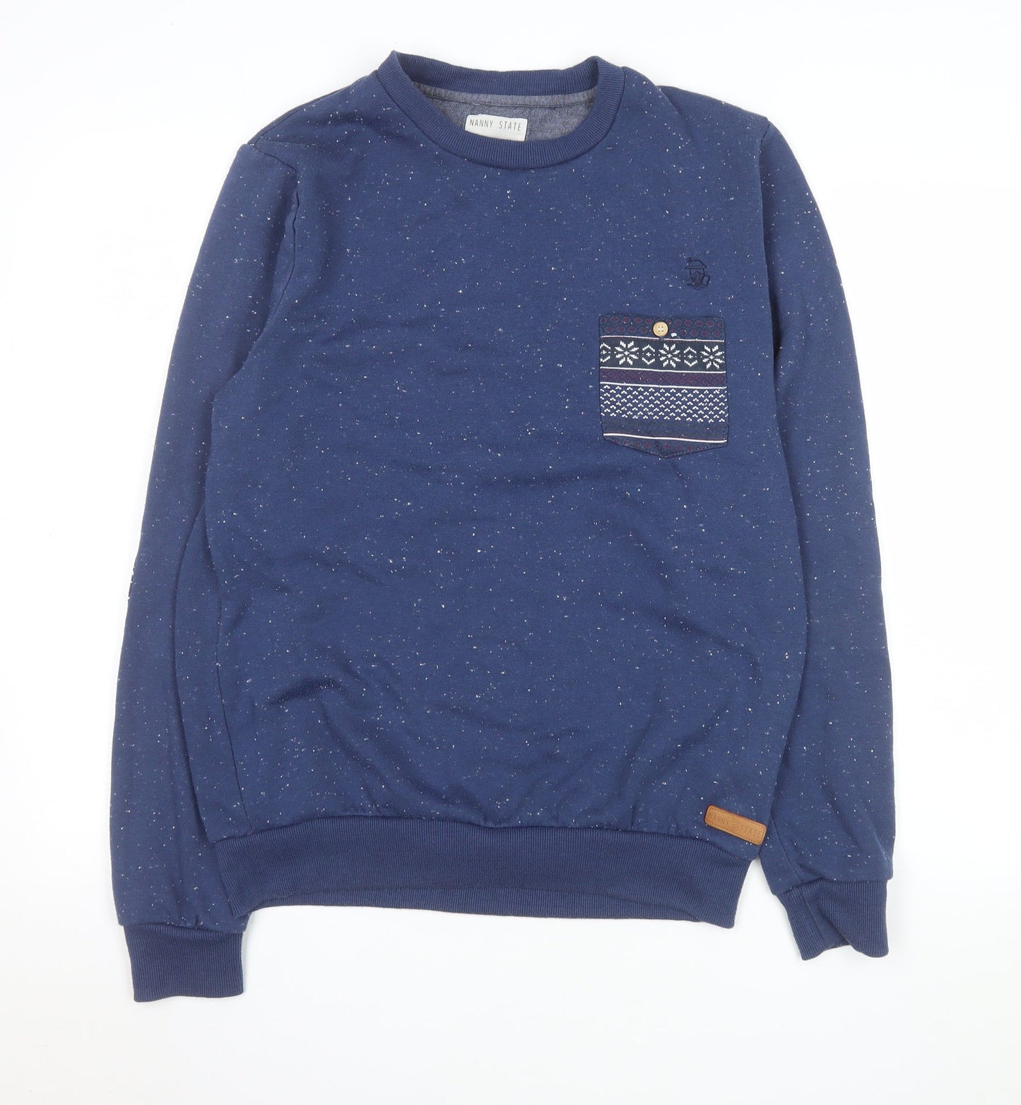 Mens UK Size M Nanny State Blue Pullover Sweatshirt