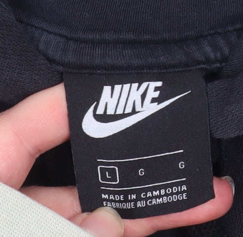 Mens UK Size L Nike Black Pullover Hoodie