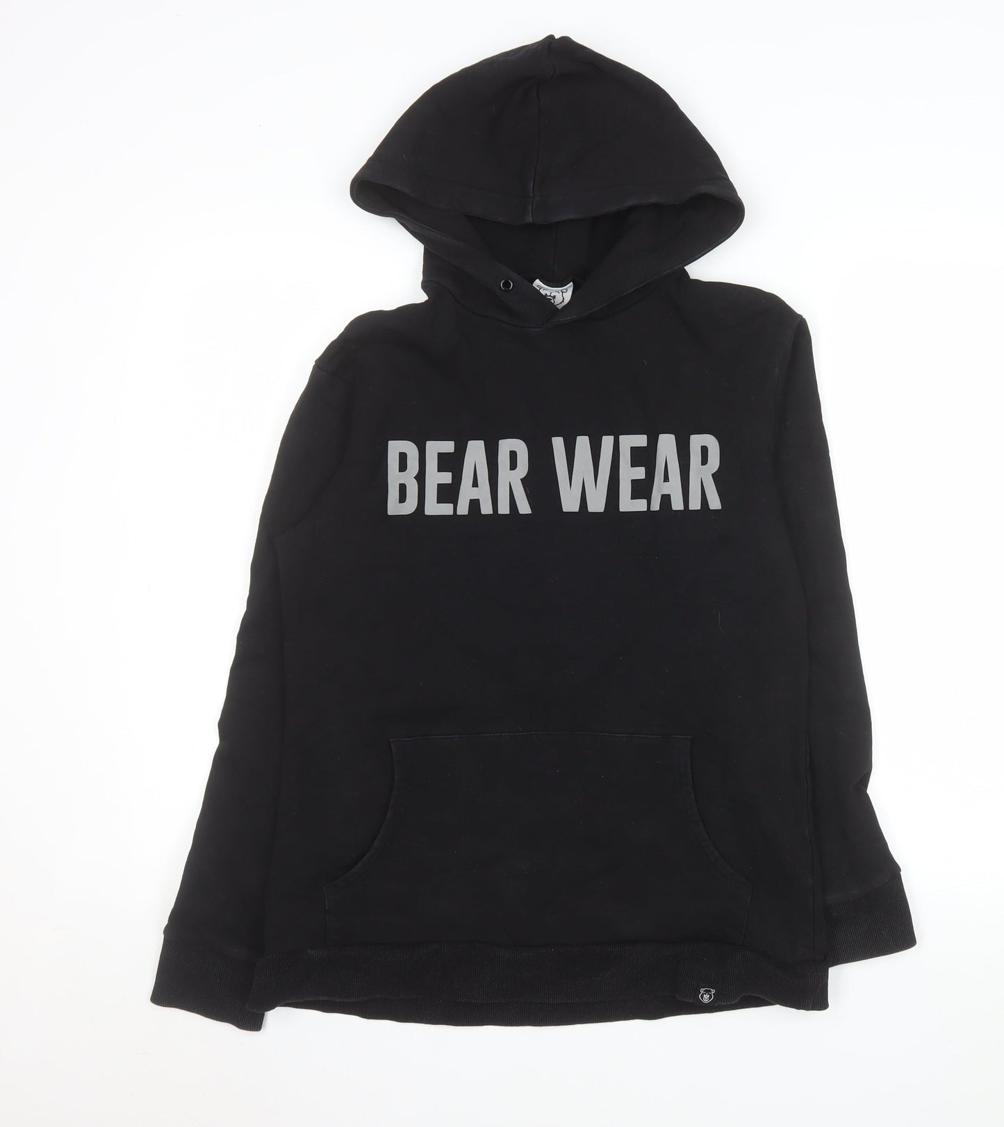 Mens UK Size L Bear Wear Black Pullover Hoodie