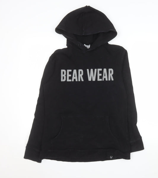 Mens UK Size L Bear Wear Black Pullover Hoodie