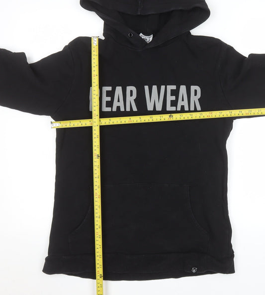 Mens UK Size L Bear Wear Black Pullover Hoodie