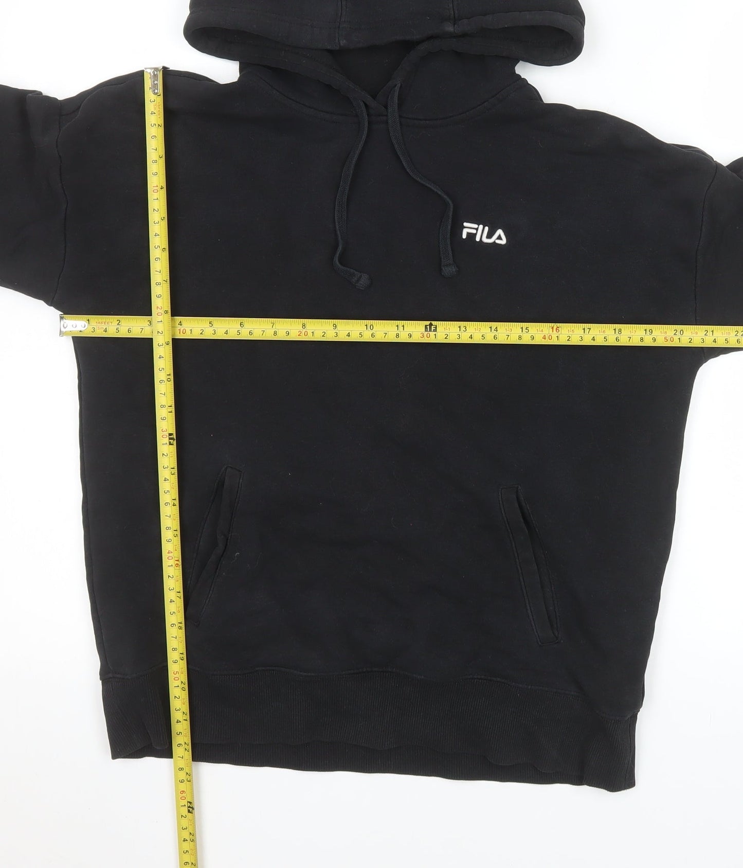 Mens UK Size S FILA Black Pullover Hoodie