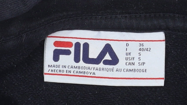 Mens UK Size S FILA Black Pullover Hoodie