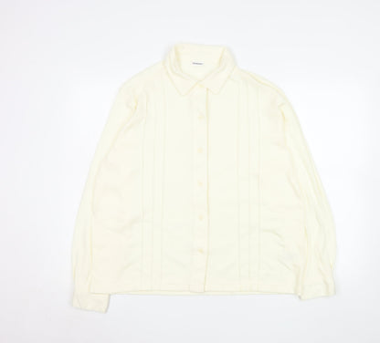 Damart Men’s Ivory Long Sleeve Button-Up Shirt L Regular Fit