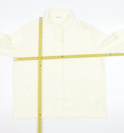 Damart Men’s Ivory Long Sleeve Button-Up Shirt L Regular Fit