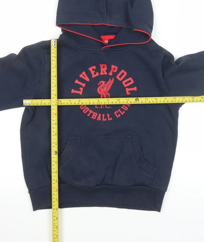 Liverpool FC Boys Navy Hoodie 8-9 Years Pullover Hooded Sweatshirt