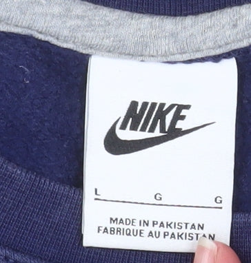 Mens UK Size L Nike Blue Pullover Sweatshirt