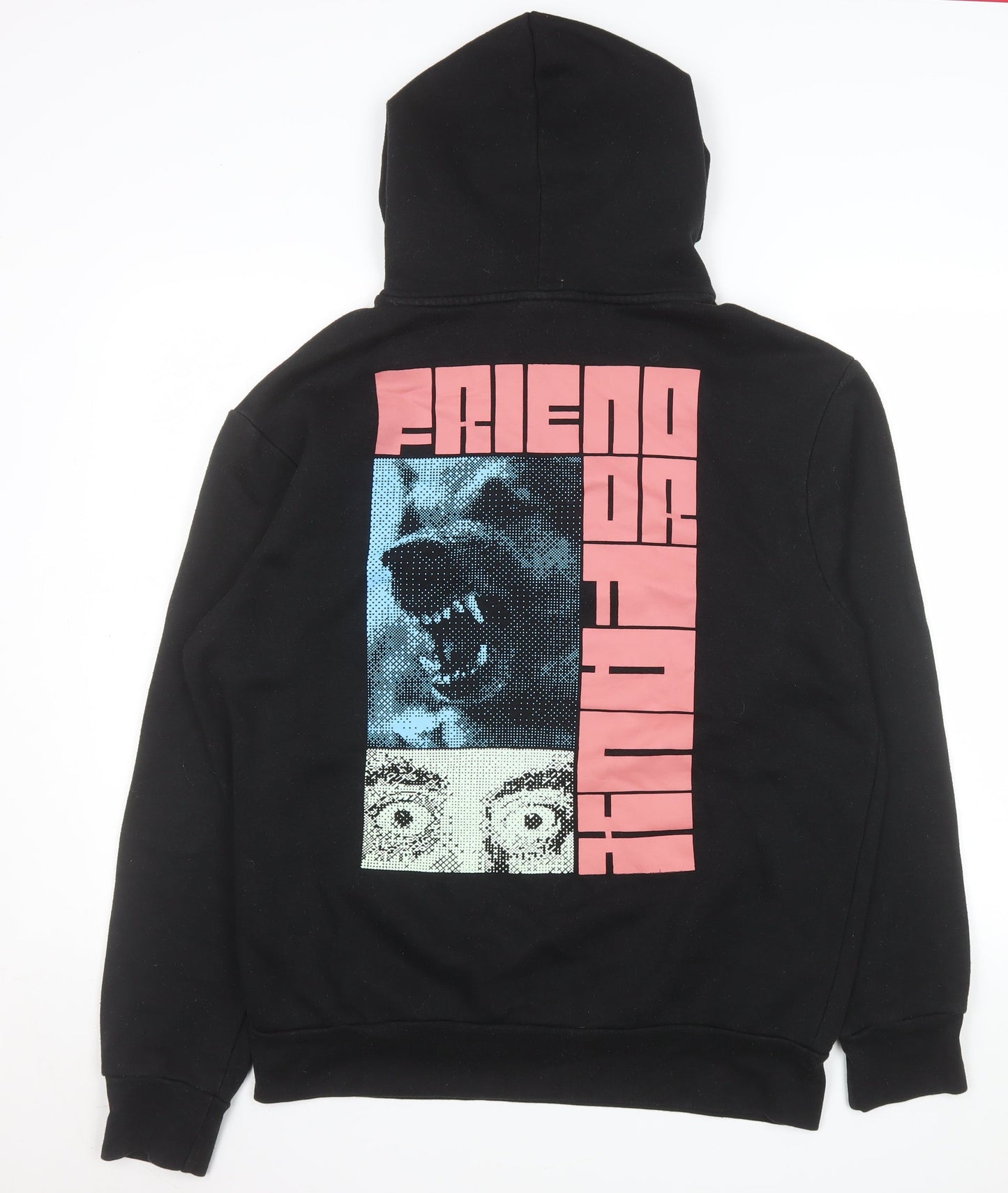 Mens UK Size L Friend or Faux Black Pullover Hoodie