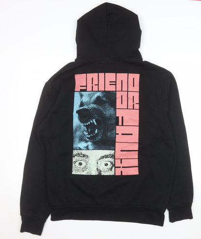 Mens UK Size L Friend or Faux Black Pullover Hoodie