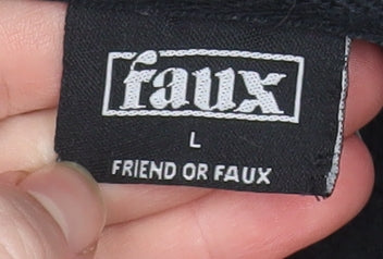 Mens UK Size L Friend or Faux Black Pullover Hoodie