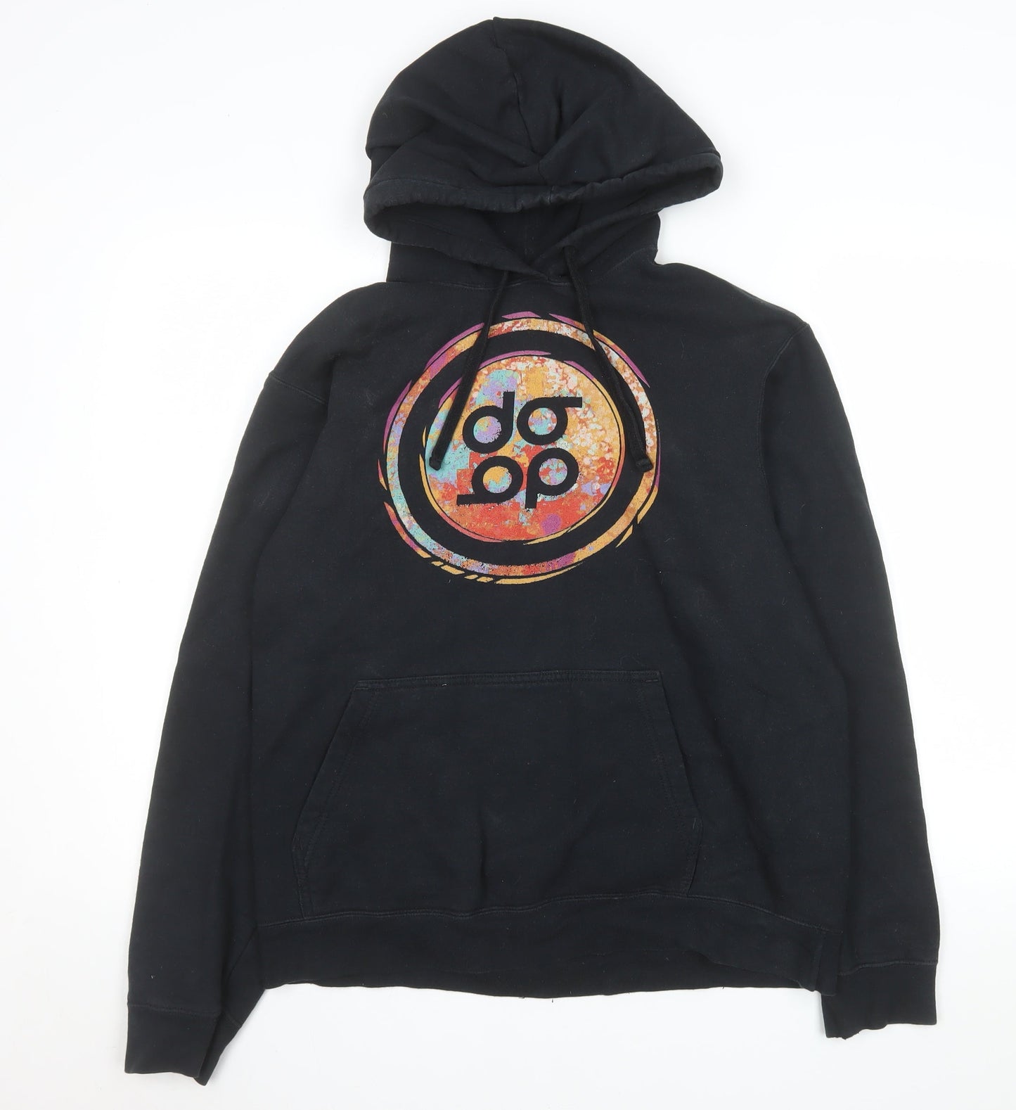 Mens UK Size M Port & Company Black Pullover Hoodie