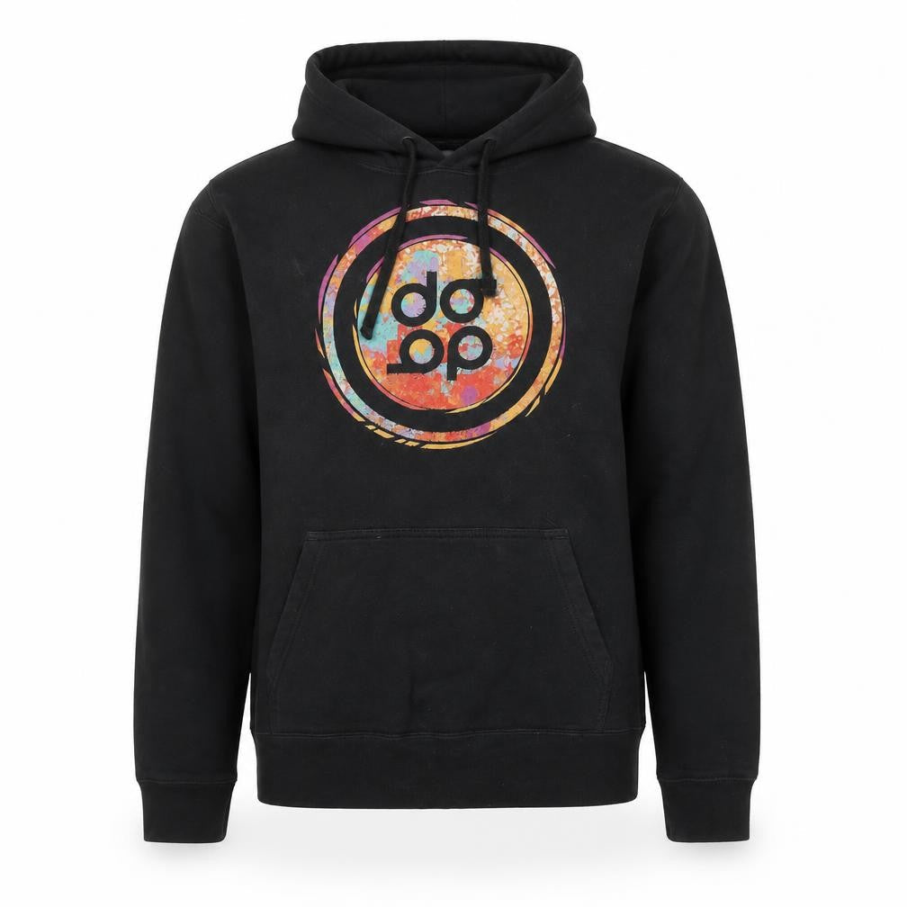 Mens UK Size M Port & Company Black Pullover Hoodie