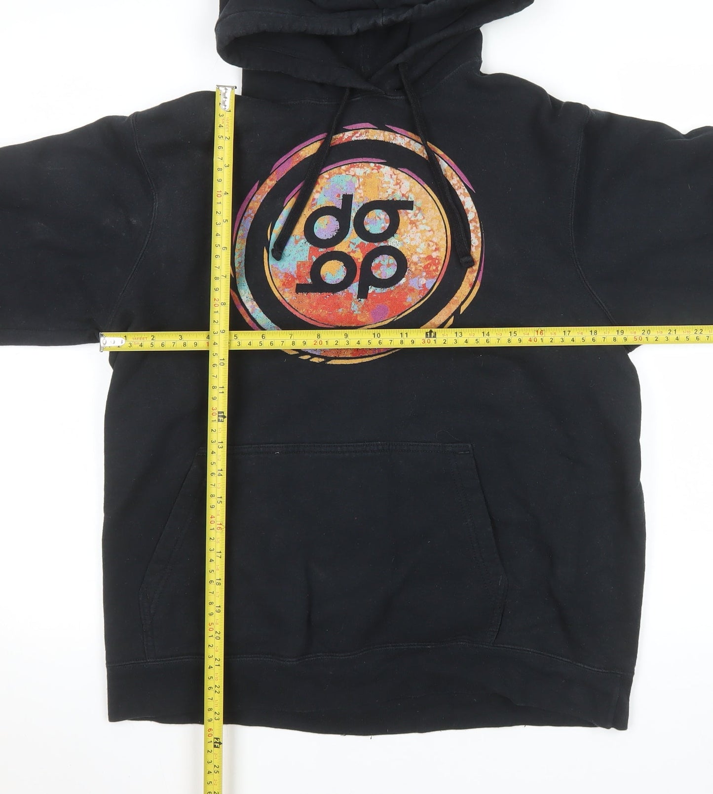 Mens UK Size M Port & Company Black Pullover Hoodie