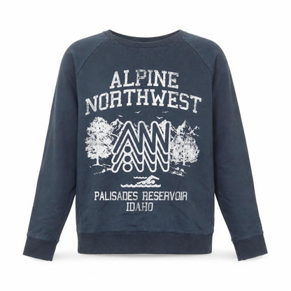 Topman Men Blue Small Graphic Print Sweatshirt Crew Neck