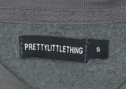 Womens UK Size S PRETTYLITTLETHING Grey Pullover Sweatshirt