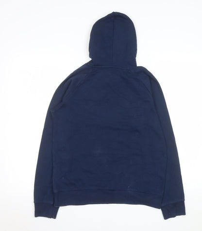 Under Armour Boys Navy Hoodie YLG Loose Fit Cotton Blend Pullover