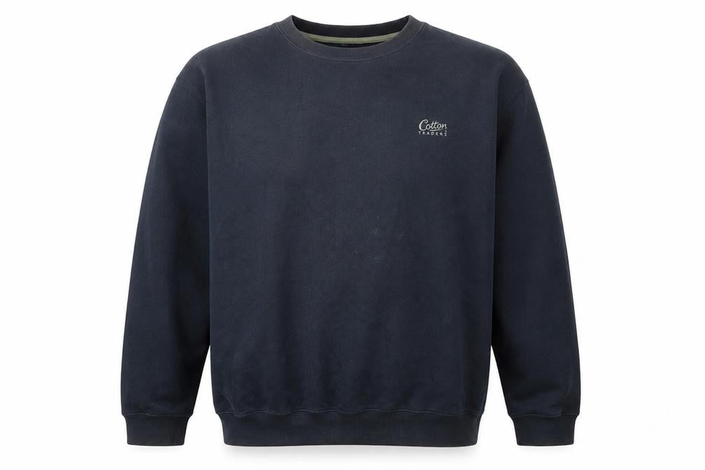 Mens UK Size M Cotton Traders Blue Pullover Sweatshirt