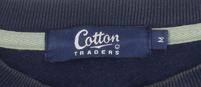 Mens UK Size M Cotton Traders Blue Pullover Sweatshirt