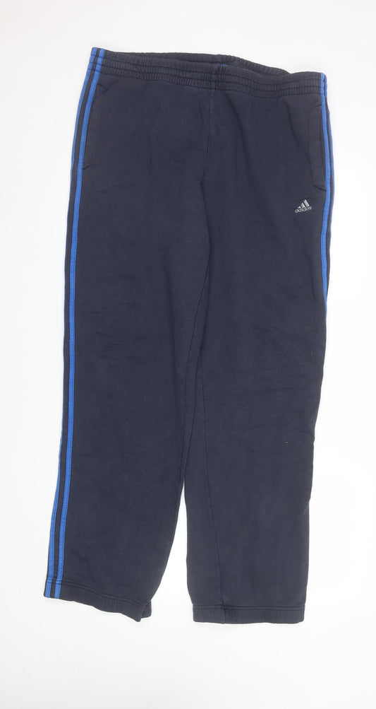 Mens UK Size XL adidas Regular Fit Track Pants Black Trousers