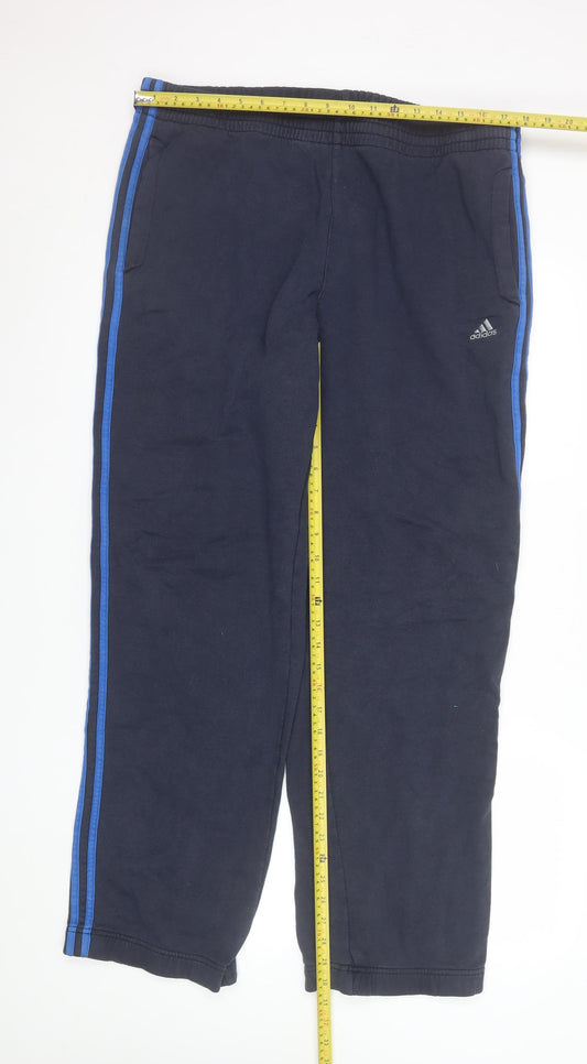 Mens UK Size XL adidas Regular Fit Track Pants Black Trousers