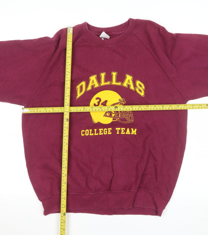 Mens UK Size M Fruit of the Loom Red Pullover Sweatshirt