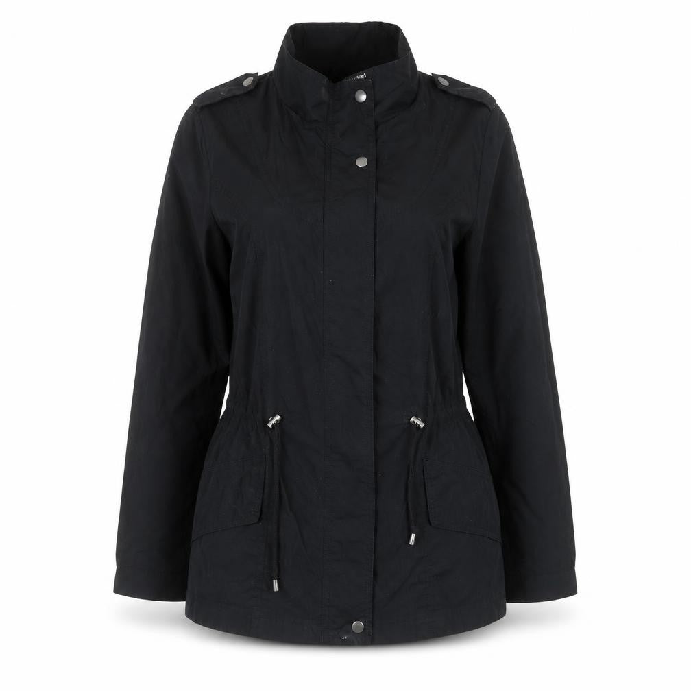 Zara Women's Black Parka Jacket Size 12 Mid-Length Casual