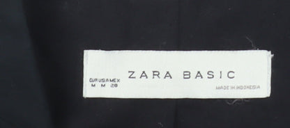 Zara Women's Black Parka Jacket Size 12 Mid-Length Casual