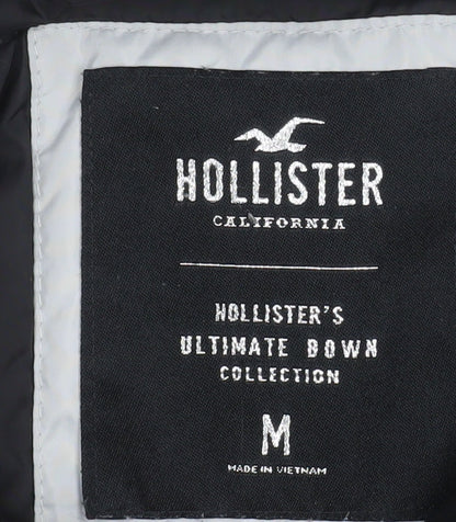 Hollister Women Black M Hooded Puffer Jacket Down Winter Coat