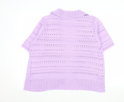 Womens UK Size M Honor Millburn Purple Cardigan Jumper
