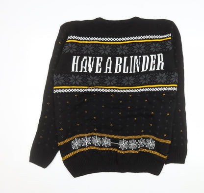 Notjust Men's Black XL Pullover Christmas Suit Graphic Jumper