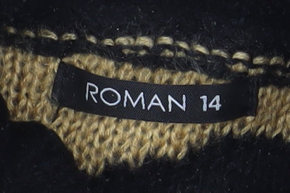 Womens UK Size 14 Roman Black Pullover Jumper