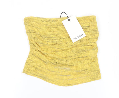 Womens UK Size S Pull&Bear Yellow Camisole Tank