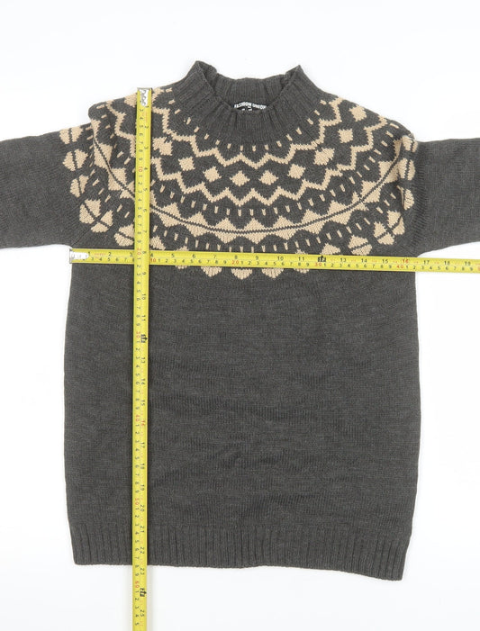 Womens UK Size 8 Fashion Union Grey Pullover Jumper