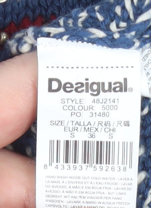 Womens UK Size 8 Desigual Blue Pullover Jumper