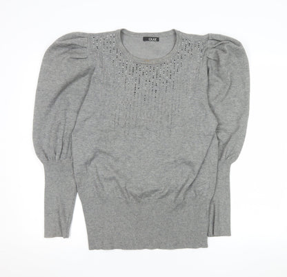 Womens UK Size L Quiz Grey Pullover Jumper